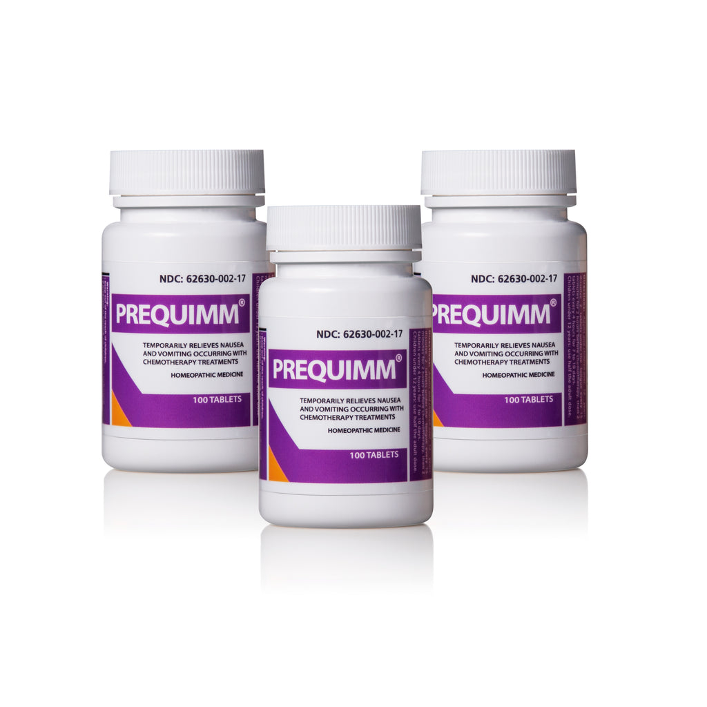 Three bottles of Prequimm on a white background